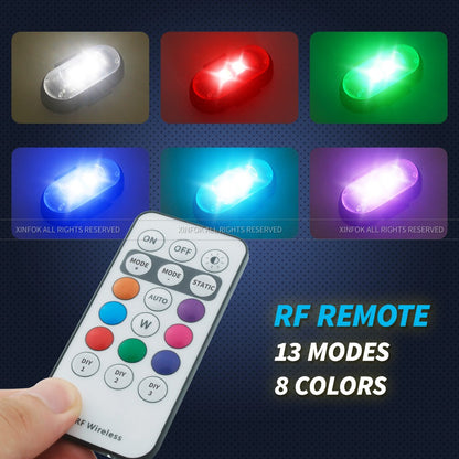 Acessórios de LED para Moto, Luzes Estroboscópicas RGB APP e Controle Remoto para Motocicleta, LED à Prova D'água para Moto