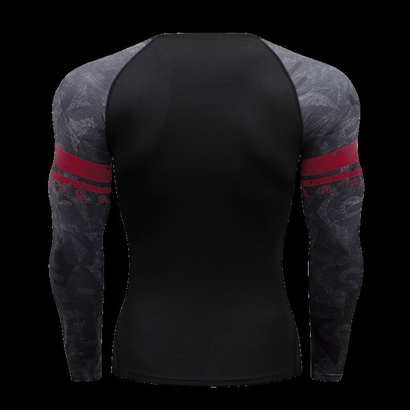 Gym Compression Dry Fit Men's Long Sleeves Fitness T-shirt Spring And Autumn Outdoor Sports Running Tees Sportswear Tops T-shirt