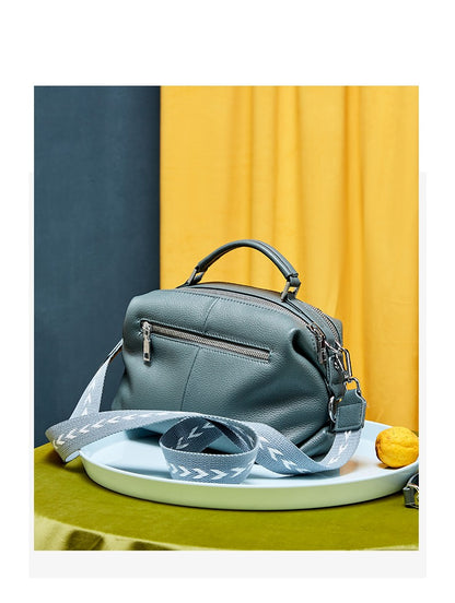 Zency Women's Handbag Genuine Leather Cowhide Cross Body Bags Ladies Shoulder Top Handle Satchel Trendy 2025 Pillow Bags Shopper