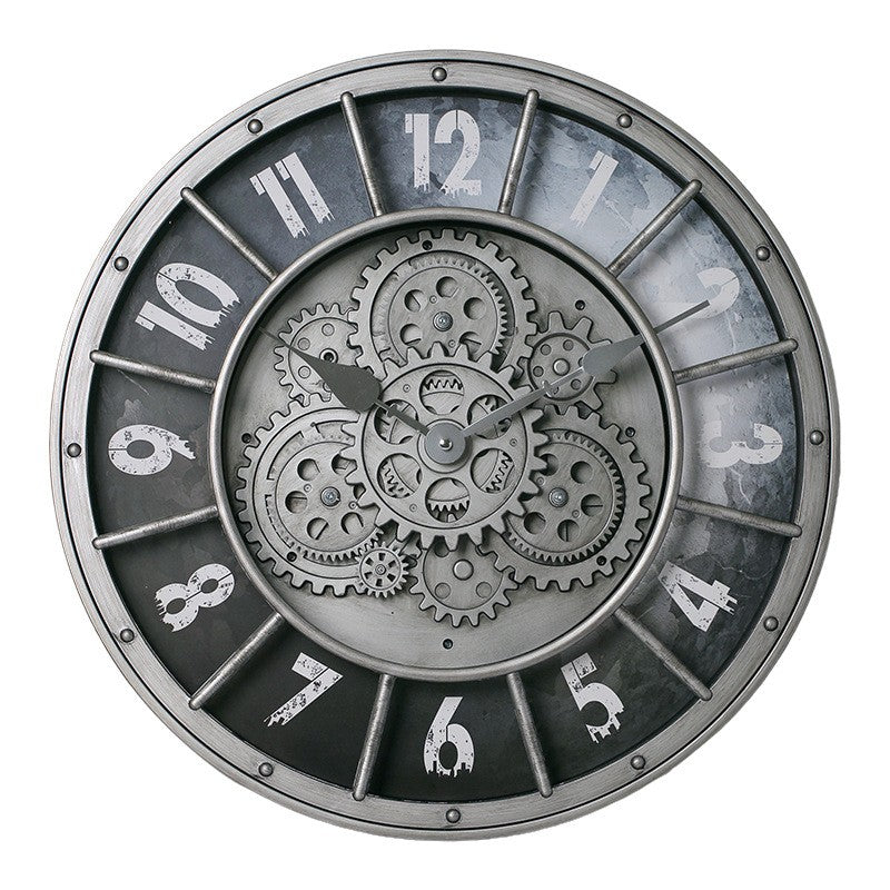 Round Gear Wall Clock Handicraft Clock Wall Wholesale Retro Light Luxury Custom Clock Watch
