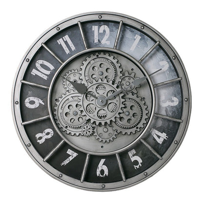 Round Gear Wall Clock Handicraft Clock Wall Wholesale Retro Light Luxury Custom Clock Watch