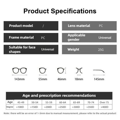 Retro Round Eyeglasses Suitable for Presbyopia Color-matching Trendy Small Frame HD Reading Glasses