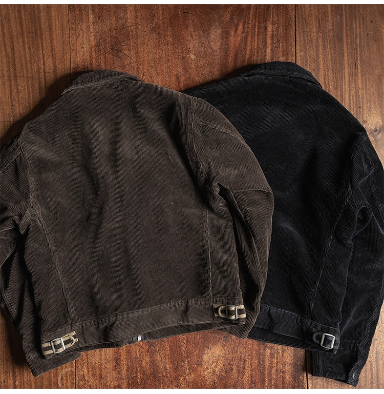 Rugged Bronson Thickened Heavy Corduroy Coat Cossack Short Jacket Fleece Liner Jacket Cool