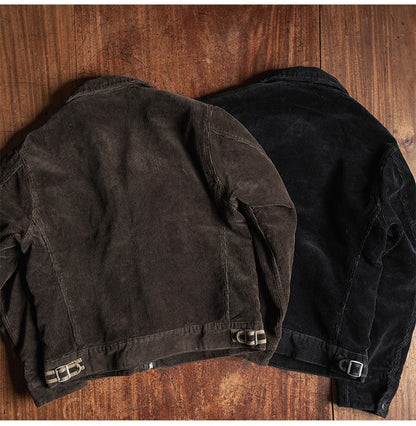Rugged Bronson Thickened Heavy Corduroy Coat Cossack Short Jacket Fleece Liner Jacket Cool