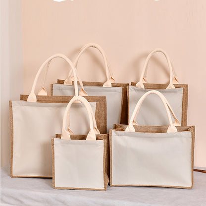 Simple solid color zipper shopping bag  reusable   travel tote bag