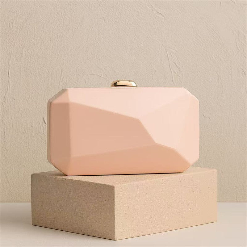 Fashion Clutch Bags for Women Glossy PU Evening Purse Burgundy Geometric Shape Female Handbag Special Valentine's Day Gift