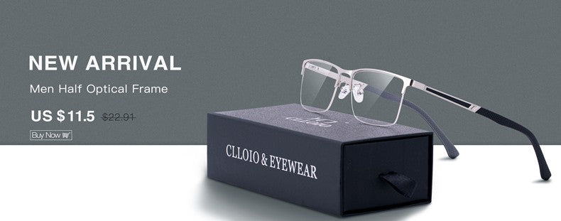 CLLOIO High Quality UltraLight Flexible Titanium Reading Glasses Anti Blue Light Myopia Glasses Prescription Progressive Eyewear