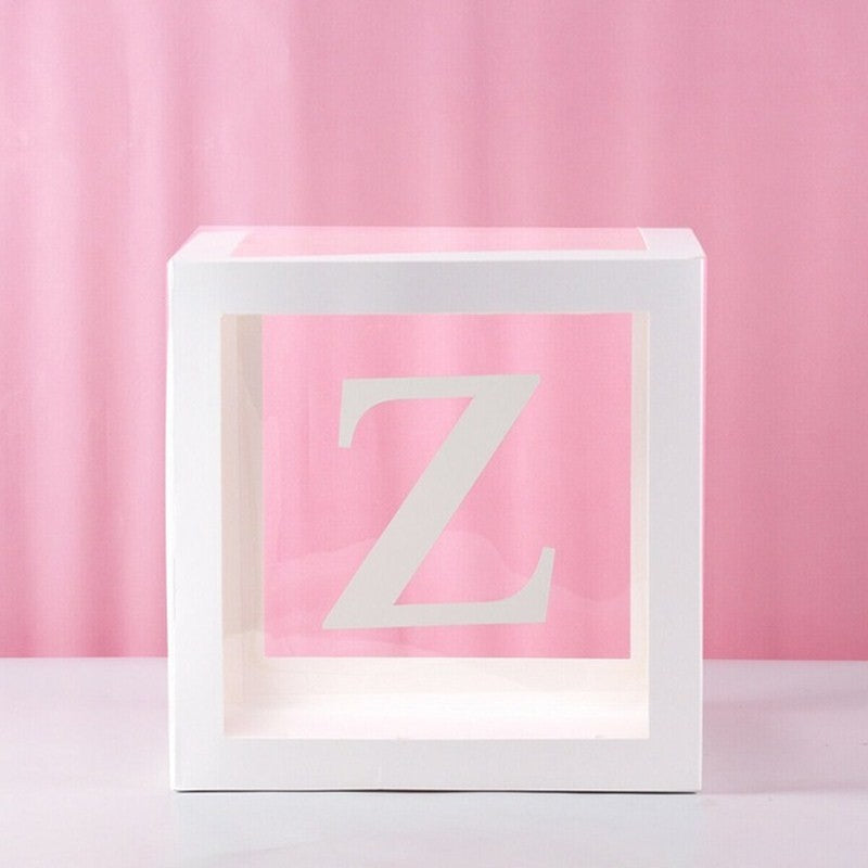 Transparent Letter Balloon Box Baby Shower Decorations Happy Birthday Wedding Decor 1st Birthday Party Supplies Balloon Box