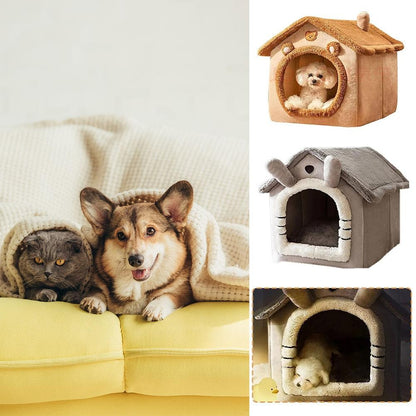 Casa Quente para Pets Engrossada Casa de Gatos e Cães Inverno Quente Universal para Todas as Estações Removível e Lavável Nova Fofa Confortável