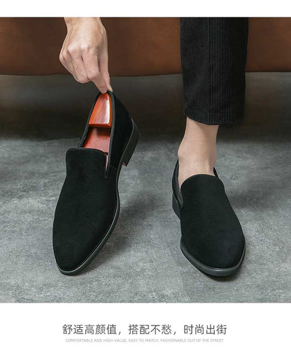 New In Red Bottom Shoes for Men Loafers Flock Solid Slip-On Party Men Dress Shoes Size 38-48 Free Shipping Men Shoes
