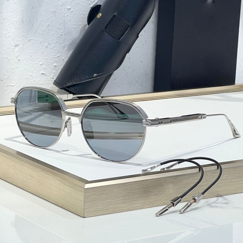 Óculos de Sol INS Gold Green de Luxo Masculino, Design de Marca, Oval, Liga, Alta Qualidade, Feminino, Pernas Duplas Especiais, Lentes Intercambiáveis, Proteção UV400