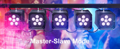 U'King 4PCS 6x18W 6IN1 RGBAW+UV Par Light with Bag DMX Remote Control WiFi Par Light Wireless LED Stage Light for DJ Bar Party