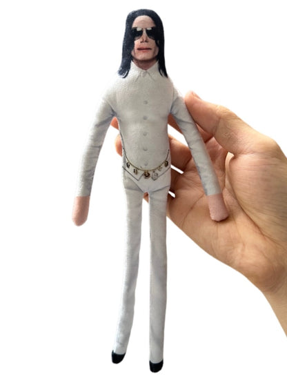 Michael Jackson Plush Figure Doll Soft Stuffed Toy with Movable Joints Handwoven Pop King Room Decor Fan Gift