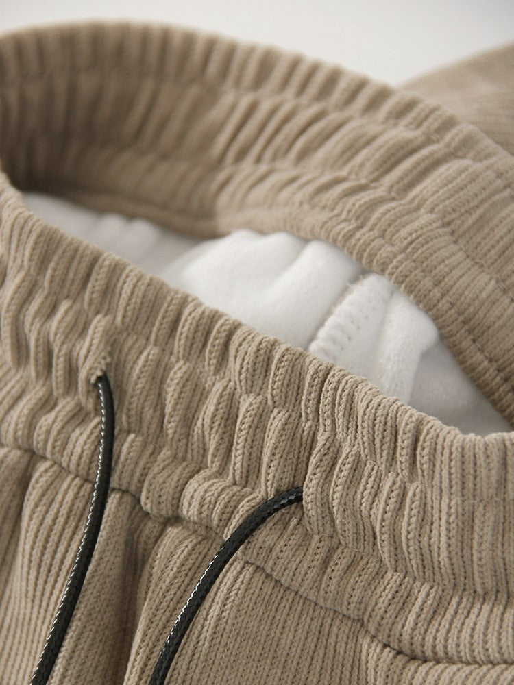 Streamgirl Women Winter Corduroy Pants Dark Brown With Thick Warm Fleece Trousers Corduroy High Waist Loose Pants For Women