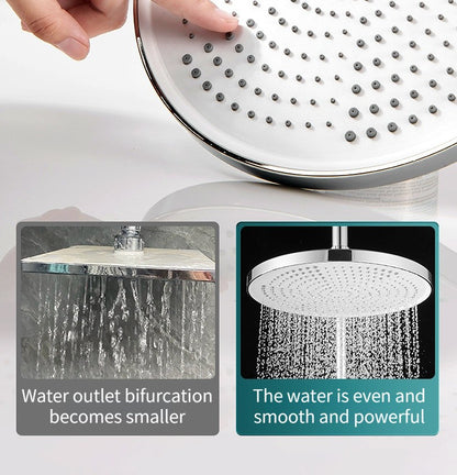 Novo Chuveiro de Teto Pressurizado de 25CM, Chuveiro de Teto de Grande Fluxo Supercharge ABS Grosso de Alta Pressão Tipo Chuva