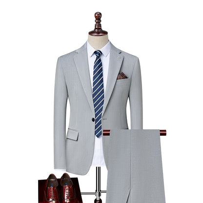 2025 High quality business casual (suit + trousers) Stylish and handsome stylish banquet two-piece set