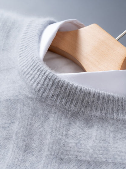 Men's Cashmere Sweater Autumn Winter  O-neck Long Sleeve Pullover  Casual Clothing 100% Merino Wool high-end Knitwear Top