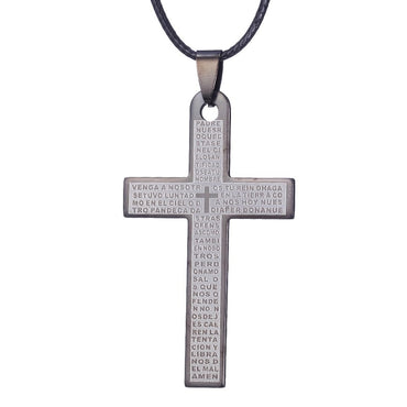 ZRM Jewelry Stainless steel Bible Necklace Jesus Cross Pendant For Men Women Gifts