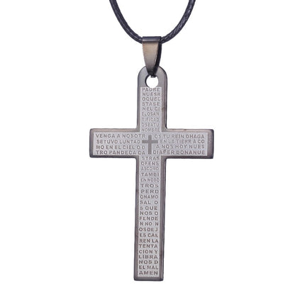 Colar de Bíblia ZRM Joias em Aço Inoxidável com Pingente de Cruz de Jesus para Homens e Mulheres Presentes
