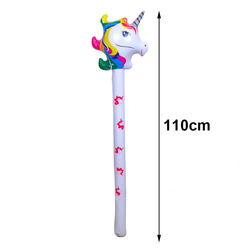 1/3/5pcs Inflatable Animal Theme Horsehead Stick Cowboy Giraffe Elephant Unicorn Cartoon Animal Baby Birthday Party Supplies