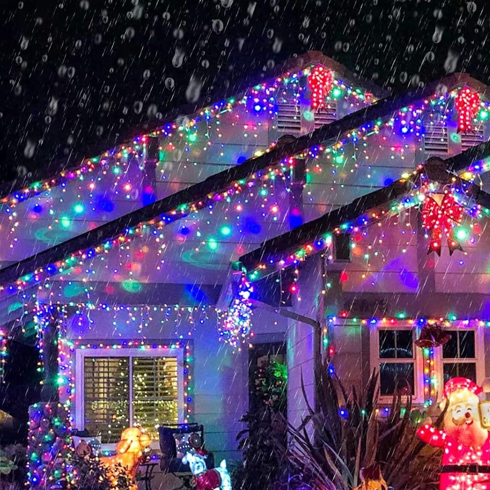 LED Christmas Icicle Curtain String Lights 20M+10M 480LED Extens 8Modes, Plug in Waterproof for Wedding Party Home Garden