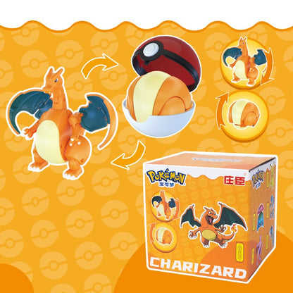 Pokémon Genuíno Pokébola Transformar Charizard Bulbasaur Gengar Dragonite Bonecos de Brinquedo Anime Snorlax Lapras Lucario Modelo de Bonecos