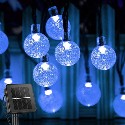Solar String Lights Outdoor 200 Led Crystal Globe Lights Waterproof Solar Festoon Fairy Light for Garden Christmas Outdoor Decor
