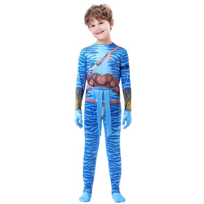 2026 Halloween Cosplay Avatar Costume Fire and Ashes Avatar3 Cosplay Hero One Piece Tight Fitting Clothing Na'vii Jumpsuit