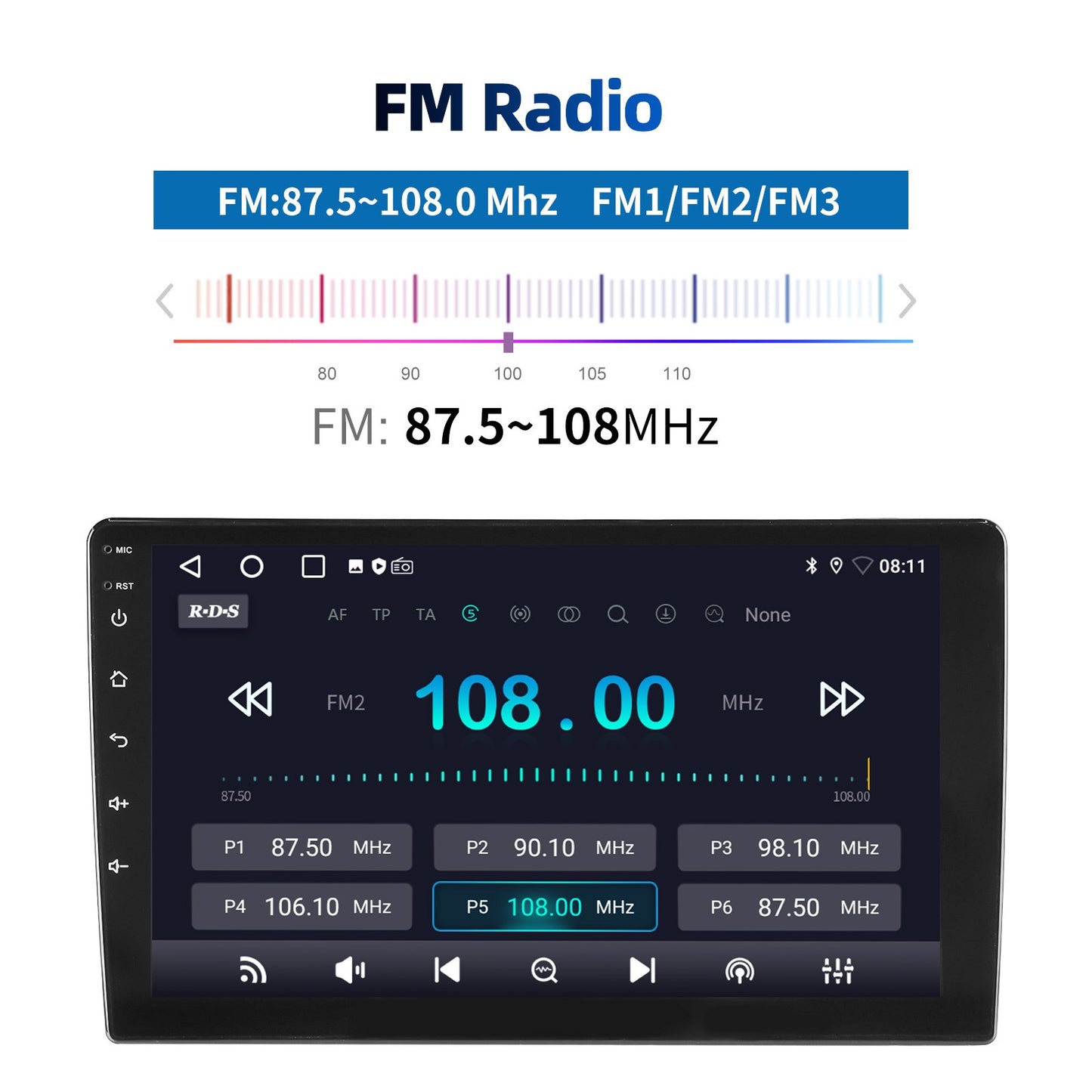 ESSGOO Rádio Estéreo Automotivo 9 polegadas 2 DIN Sem Fio CarPlay Android Auto Bluetooth 64G GPS Navegação RDS WiFi USB FM DAB+CÂMERA