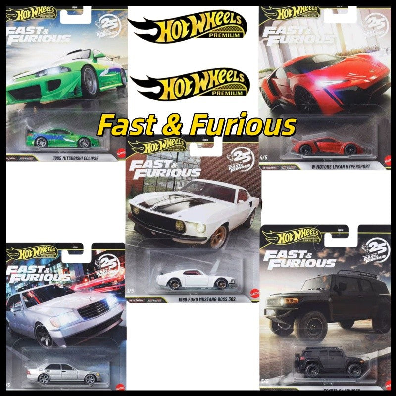 New Fast & Furious 25th Anniversary Diecast Vehicle Model Set 1:64 Scale Classic Cars Incl. Mitsubishi Mercedes Mustang - Toy