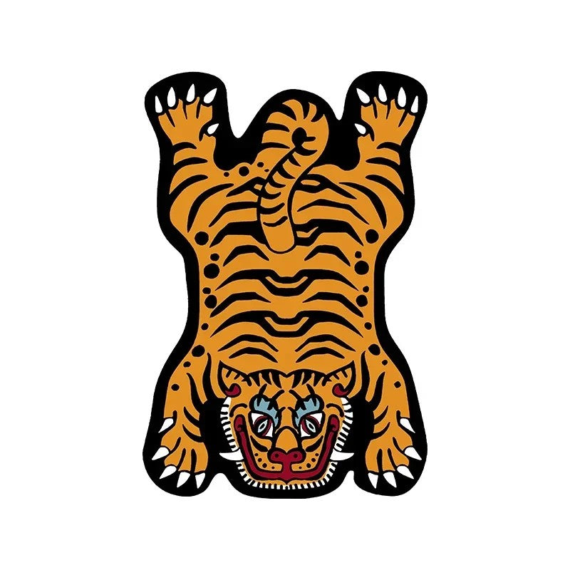 VIKAMA Cartoon Shaped Tiger Carpet Living Room Children's Bedroom Bedside Rugs Home Decor Non-Slip Kitchen Balcony Floor Mats