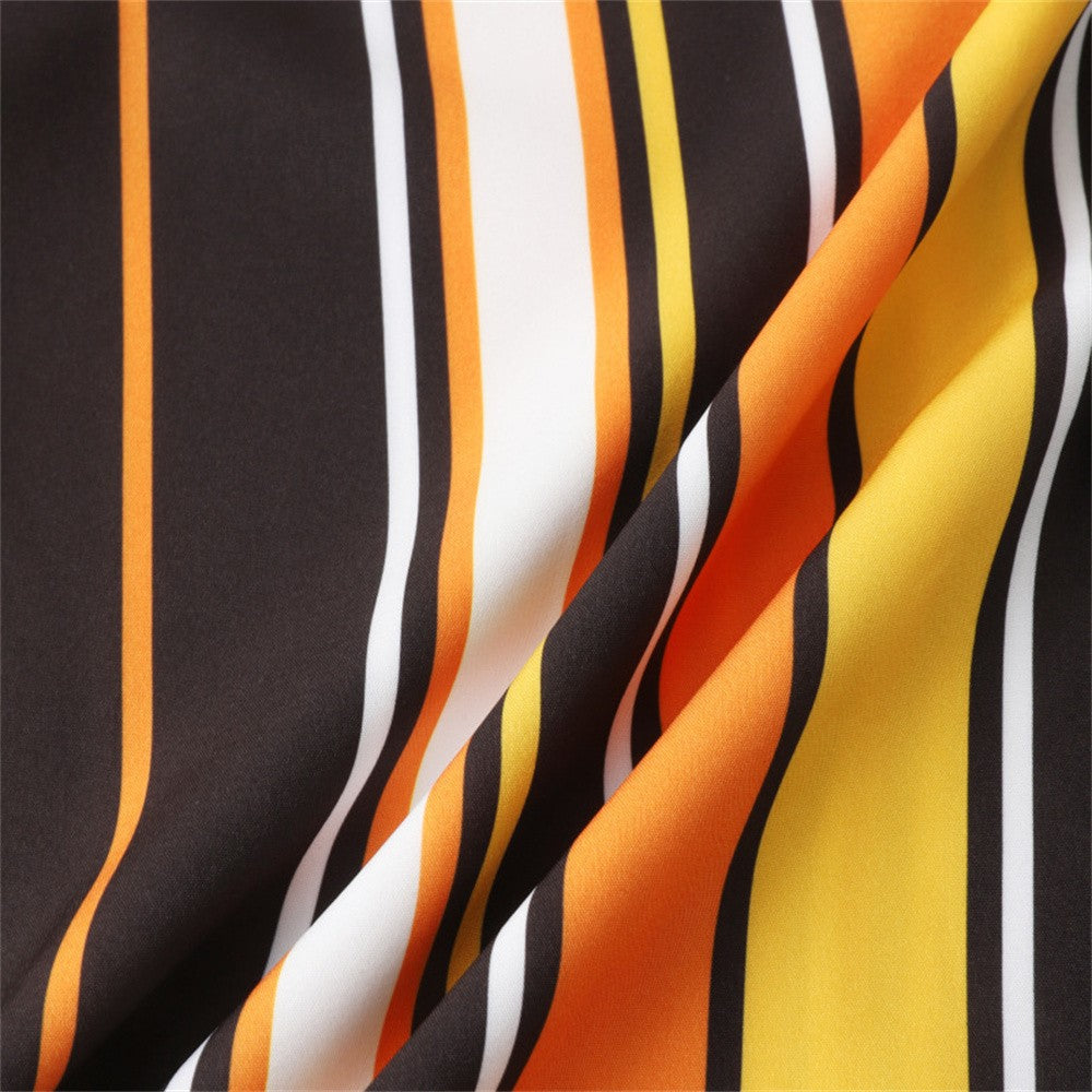 Summer Men Stripe Casual Shirts Hawaiian Beachwear Streetwear Fashion 3d Print Short Sleeve Holiday Imported Clothing Floral