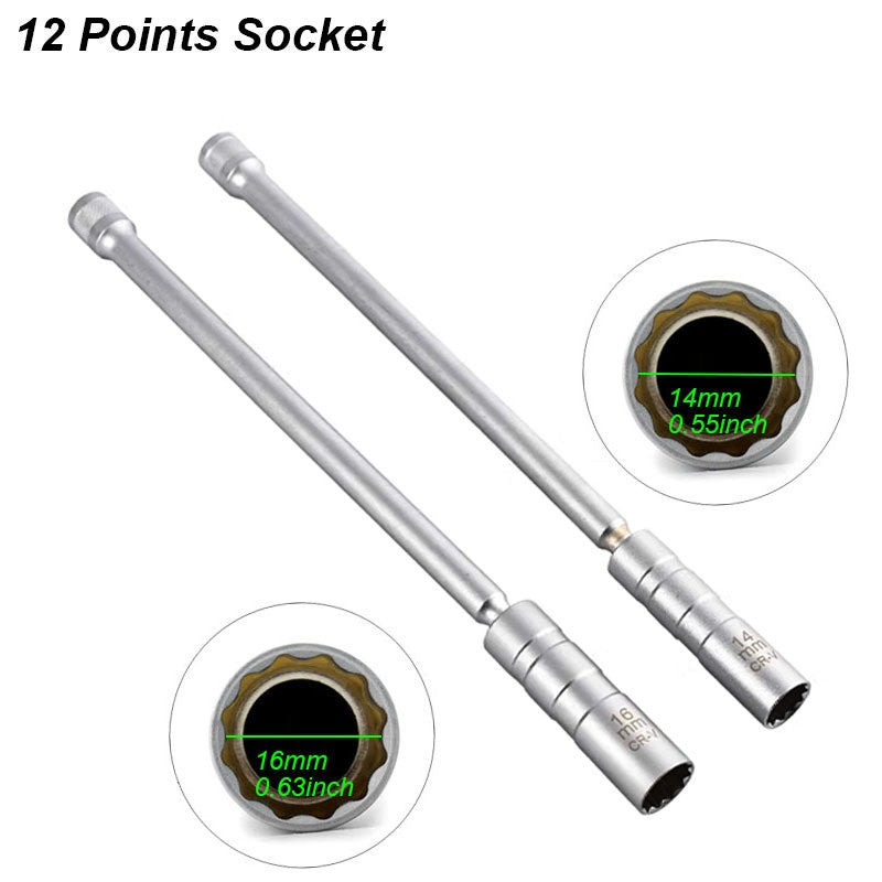 Chave Magnética Soquete Vela Ignição Ferramenta Cachimbo Articulada Extensor Longo Instalar Substituir Kit Reparo Torque Remover Folga 14mm 16mm Carro Automotivo