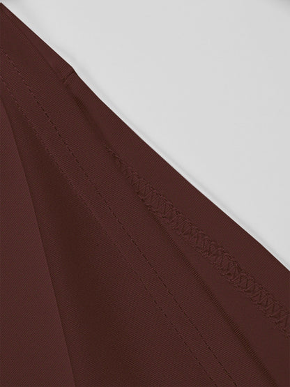 Women's summer sexy mesh stitching asymmetric hollow suspender solid color dress - graduation dress