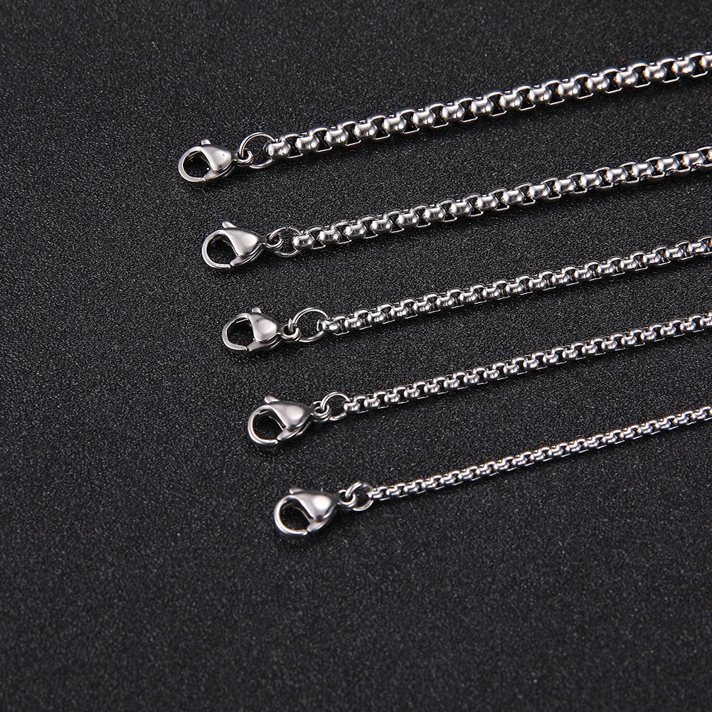 Colar Corrente Longa Skyrim Fashion Aço Inoxidável Punk Básico 2-7mm de Espessura Joia de Presente para Homens Mulheres Atacado
