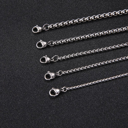 Colar Corrente Longa Skyrim Fashion Aço Inoxidável Punk Básico 2-7mm de Espessura Joia de Presente para Homens Mulheres Atacado
