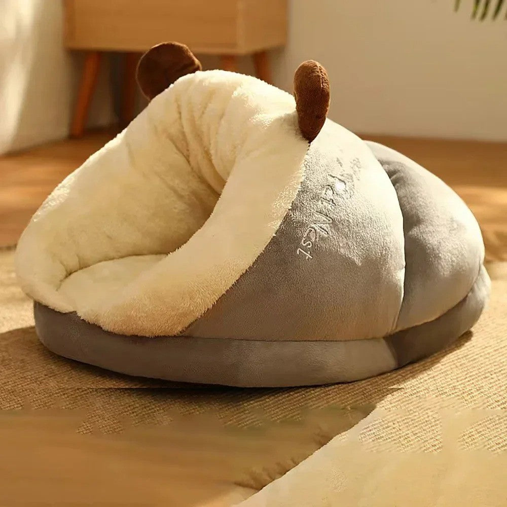 Casa de Cachorro Pequena de Inverno Quente Cama de Canil Respirável Casa de Cachorro de Pelúcia Canil Dobrável Lavável para Animais de Estimação Caverna para Filhotes Acessórios para Cães