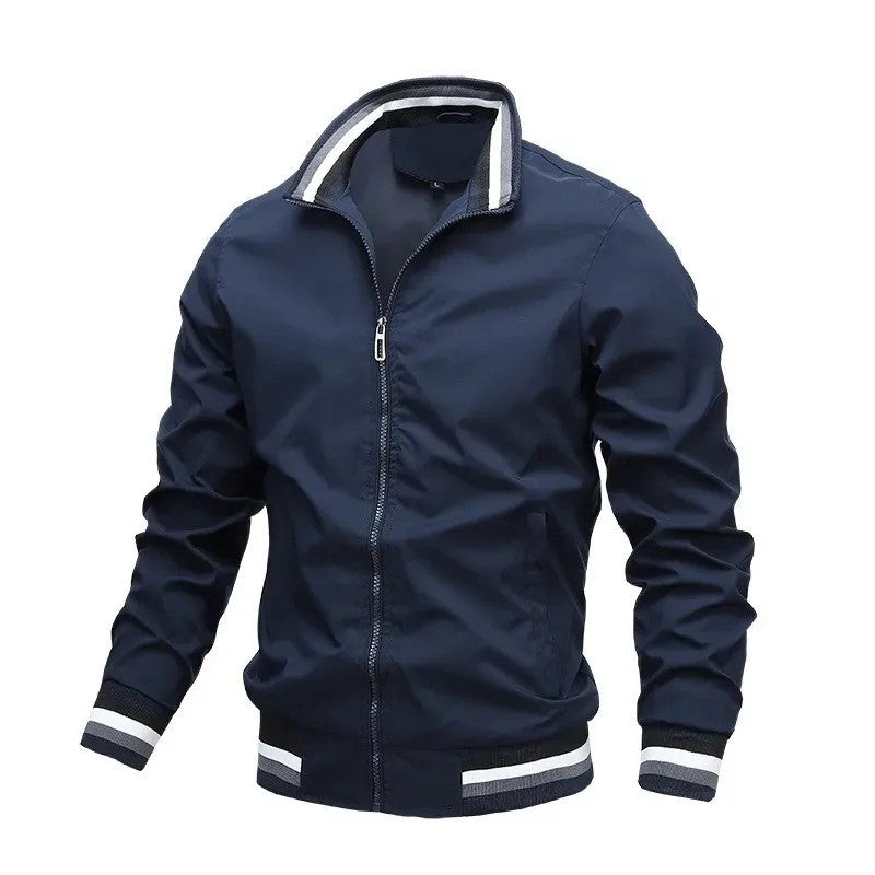 Spring And Autumn Fashion Stand-Up Casual Zipper Jacket High Quality Aviator Jacket Windproof Rainproof Outdoor Sports Jacket