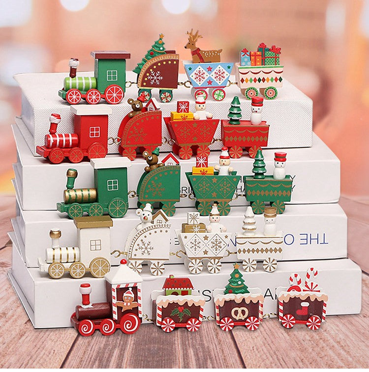 Wooden/Plastic Train Christmas Ornament Merry Christmas Decoration For Home 2025 Xmas Gifts Noel Natal Navidad New Year 2026