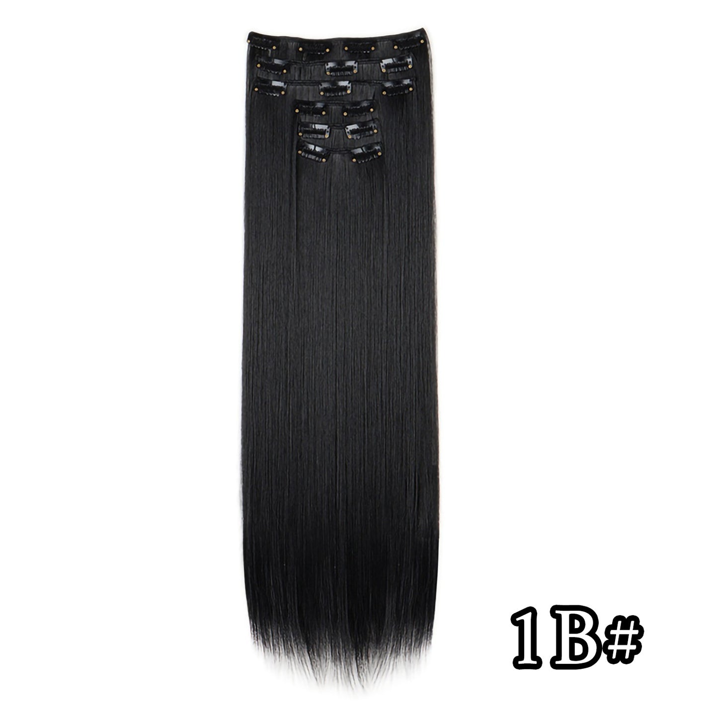 Apliques de Cabelo Natural de 24 Polegadas Cabelo Sintético para Mulheres Kit de Fios de Cabelo 16 Tic-Tacs em 6 Peças Apliques Mechas de Cabelo