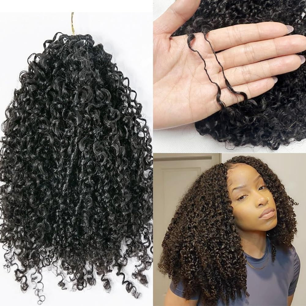 12A Small Spirals Curly Crochet Human Hair Extensions Deep Pixie Curls Crochet Hair Pre Separated Knotless For Braiding Twist