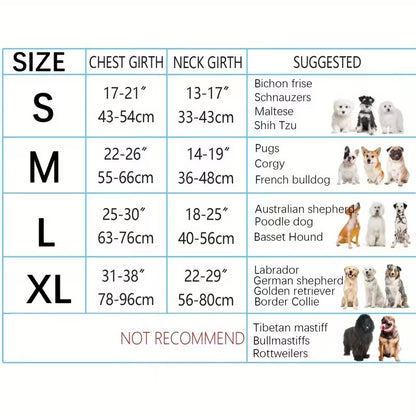 Colete para Cães Antitração com 2 Clip para Guia, Ajustável, Acolchoado Macio, Refletivo Oxford, Não Estrangula, com Alça de Fácil Controle