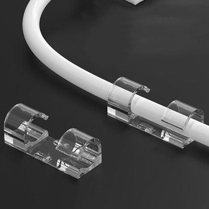 20/100 peças Grampos Organizadores de Cabos Suporte de Fio Transparente Gerenciador de Fios de Casa Escritório Enrolador de Linha de Dados USB Protetor de Ganchos