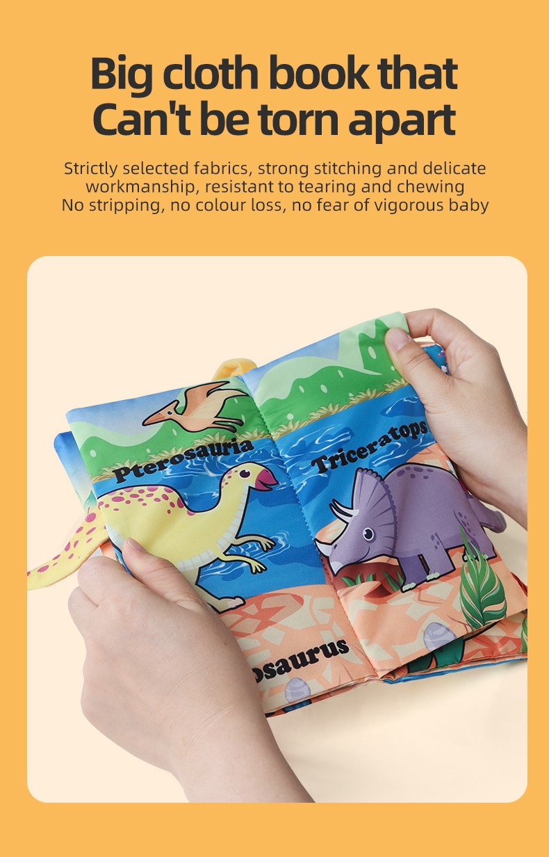 Baby Cloth Book Baby Toys 0-3 Year Old Infant Early Education Toys 6 Pages Cloth Book