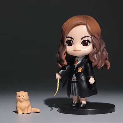 Hot 3-10 unidades/conjunto Harri Q Style Potter Posket Hermione Ron Hedwig Boneco de Vinil Brinquedo Decoração de Bolo Carro Modelo PVC Boneca Presente Brinquedos