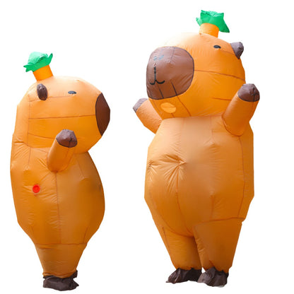 Cartoon Capybara Inflatable Costume - Cuddly Guinea Pig Inflatable Outfit for Adult Halloween Cosplay Parties Performance
