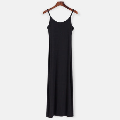 Spring Autumn O-Neck Elastic Knit Long Dresses Women 2024 Elegant Chic Soft Lady