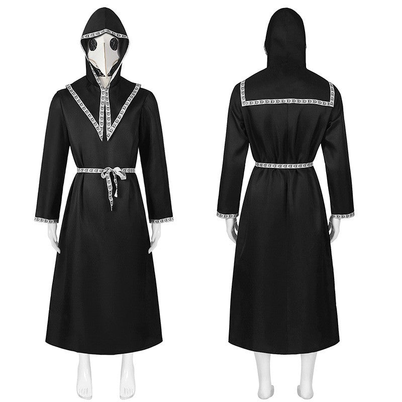 Medieval Robe Plague Doctor Cosplay Costume Bird Crow Long Mouth Mask Suit Monk Steampunk Priest Wizard Halloween Party Cloak