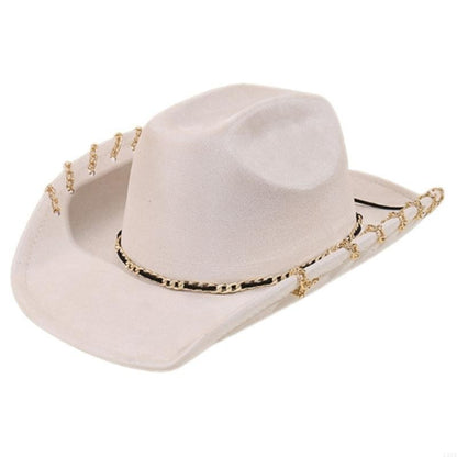 L5YA Elegant Homburg Hat for Men Women Unisex Wear Vintage Top Hat Cowboy Costume