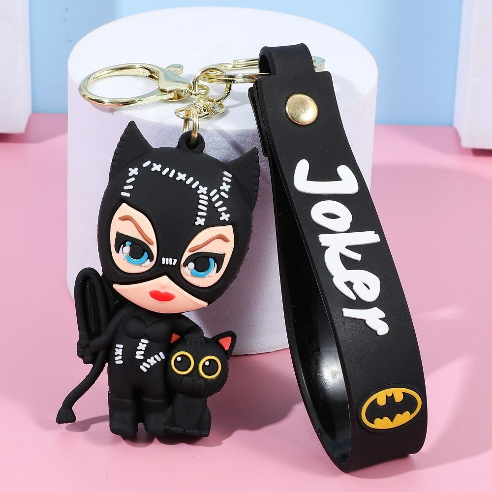 Anime Harley Quinn desenho animado Marvel Batman Coringa imagem boneca bolsa chaveiro pingente fofo Mulher Maravilha acessórios para carro chaveiro